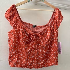 Wild Fable Dark Orange Floral Top / Size: XL